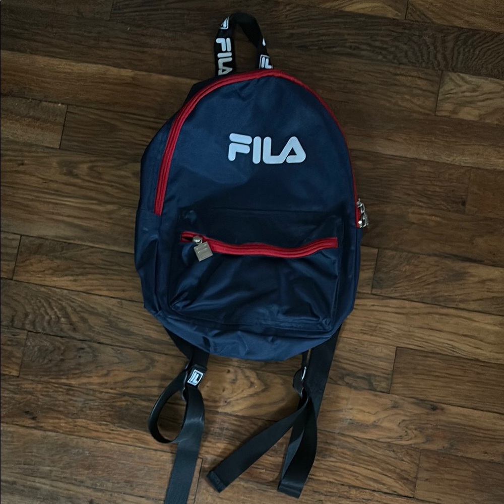 FILA Navy Backpack with Red Accents